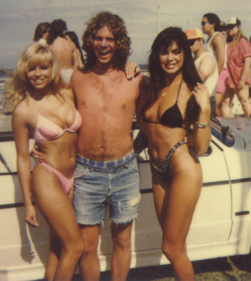 Crazy Pete with Pamela Anderson.